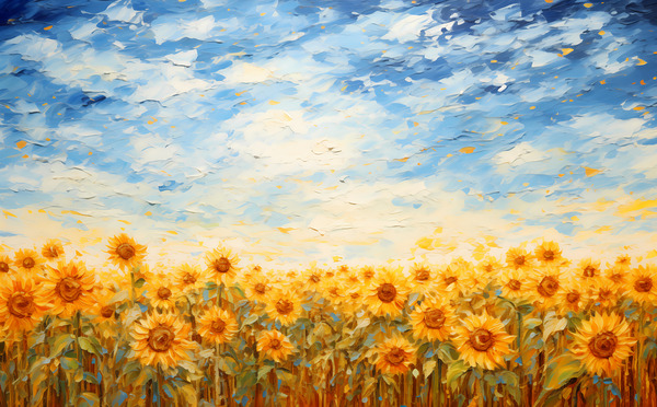Symphony Of Sunlight - Sunflower Field Art Prints Print