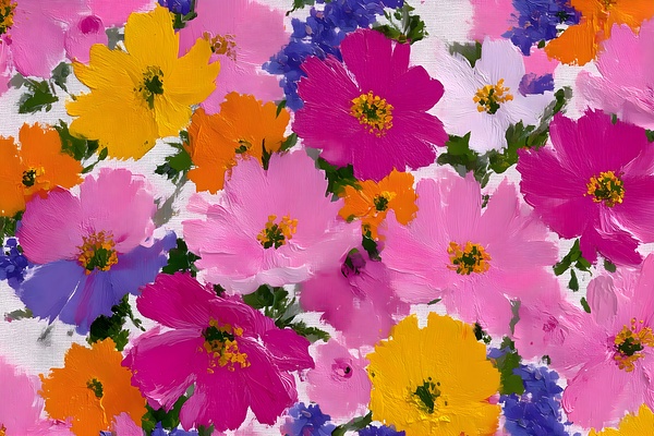 Eclat De Couleurs - Burst Of Colors - Abstract Floral Art Prints Print