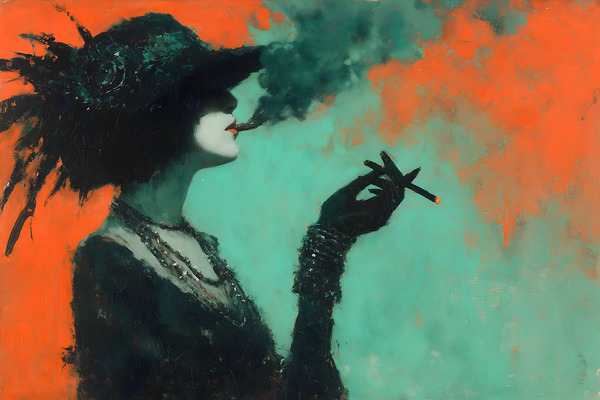 Sous le Chapeau Noir – Beneath the Black Hat Vintage Poster Art Print Print