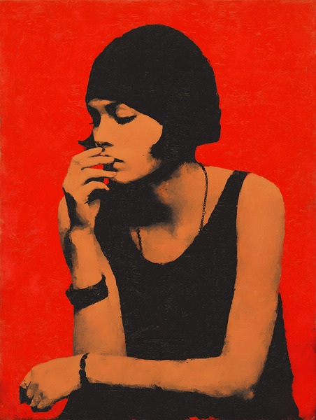 In Silence – Vintage Editorial Portrait Art Print Print