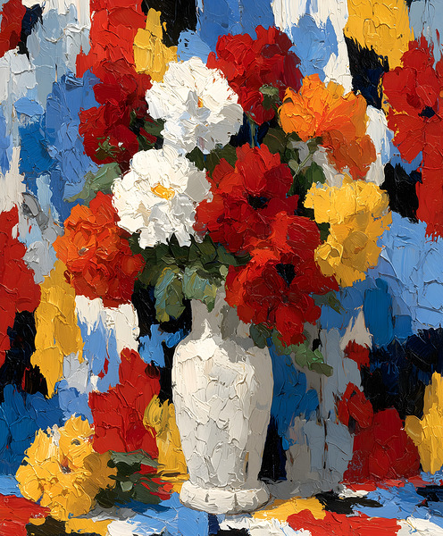 Explosion De Couleurs - Explosion Of Colors - Abstract Floral Art Prints Print