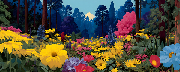 Vibe Bloom – Colorful Floral Art Print Print