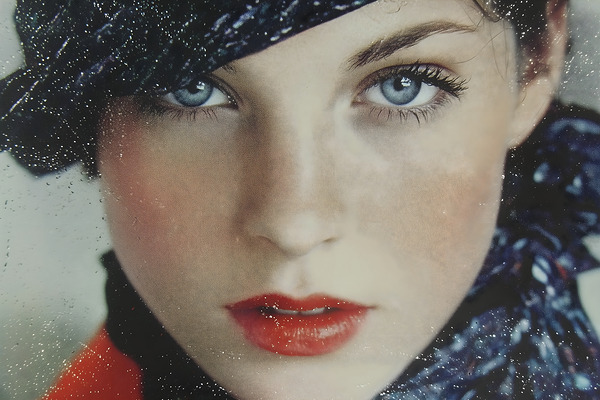 The Stare – Vintage Fashion Portrait Art Print Print