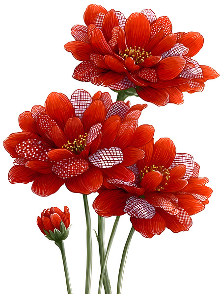 Plaid Botanica 29 - Modern Floral Art Prints Print