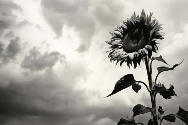 Stormwatch – Sunflower Under Clouded Sky Print Print