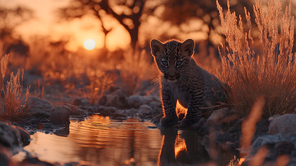 The Gaze – Wildlife Portrait Art Print Print