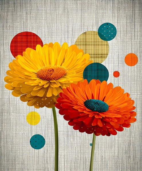 Daisy Pop – Modern Floral Art Print Print