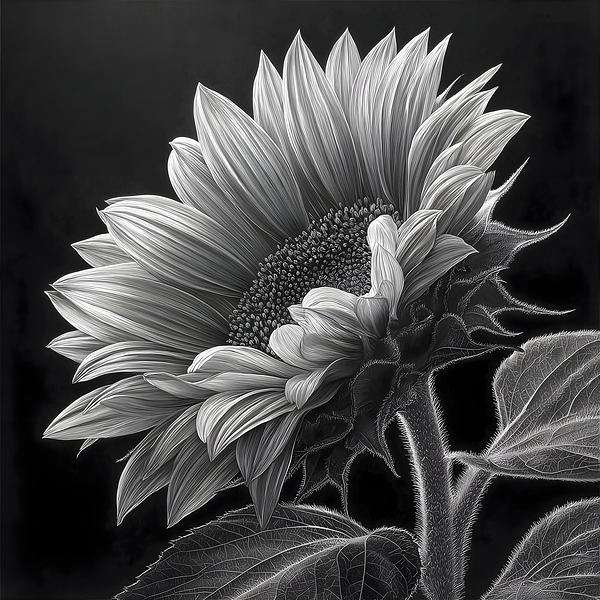 Sunflower Selfie 20 - Sunflower Portrait Art Prints Print