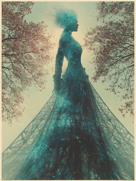 The Lady of Paris – Vintage Fashion Art Print Print