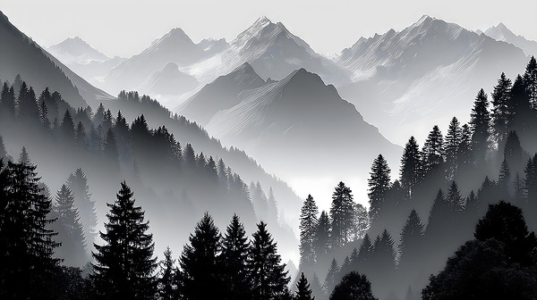 Timber And Time - Monochrome Landscape Art Prints Print