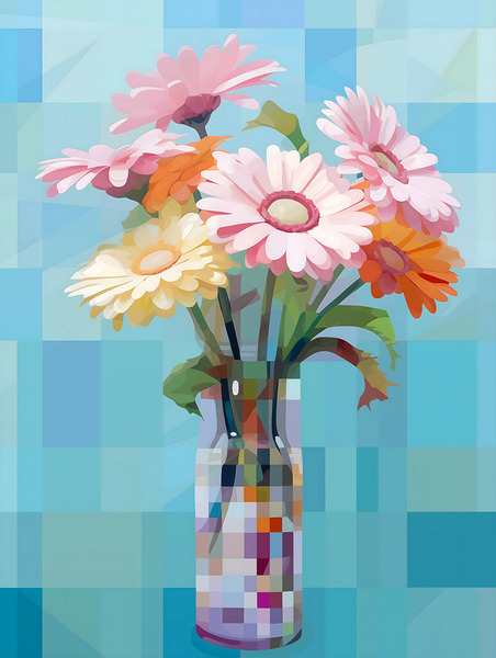 Verre De Lumiere - Glass Of Light - Glass Vase Floral Art Prints Print