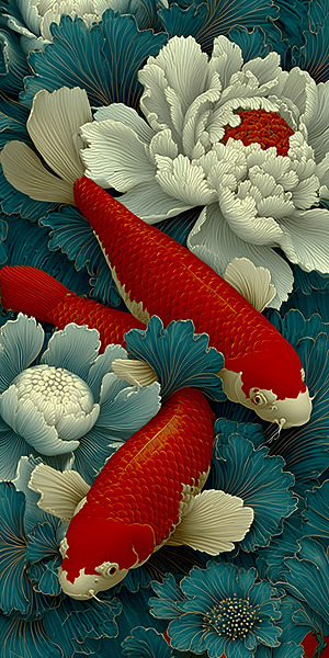 Seishin No Koun 精神の幸運 - Spiritual Good Fortune - Japanese Floral Art Prints Print