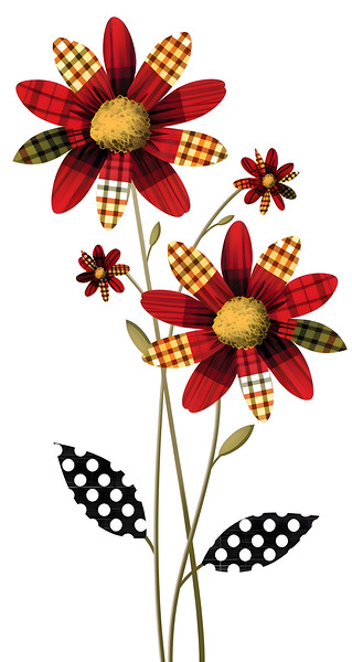 Plaid Botanica 32 - Contemporary Floral Art Prints Print