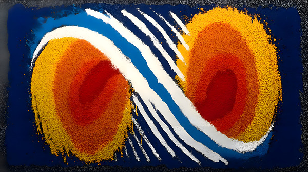 Tangerine Twins – Retro Pop Abstract Print Print