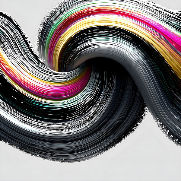 Chromatic Helix – Color-Twist Abstract Print Print