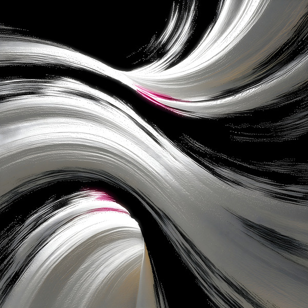 Silk Currents – Black & White Flow Print Print