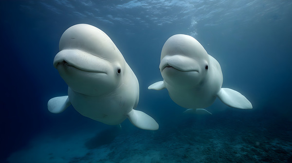 Arctic Companions – Beluga Whales Print Print
