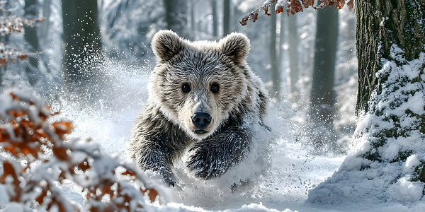 Frost Runner – Winter Bear Print Print