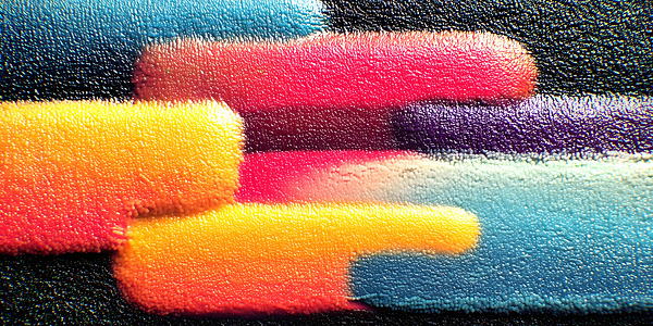 Neon Stack – Gradient Pillars Abstract Print Print