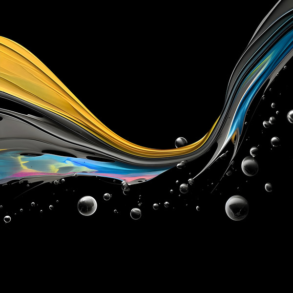 Night Tide – Gold Current Abstract Print Print