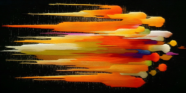 Sonic Strata – Horizontal Streaks Abstract Print Print