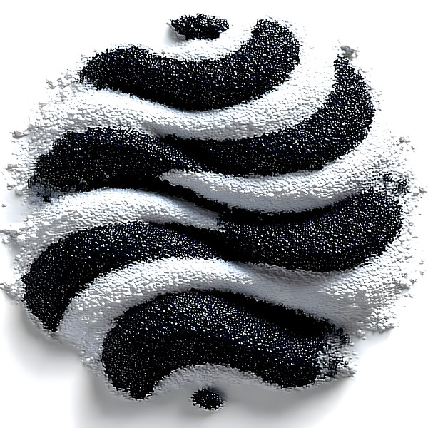 Zebra Orbit – Monochrome Ripple Sphere Print Print