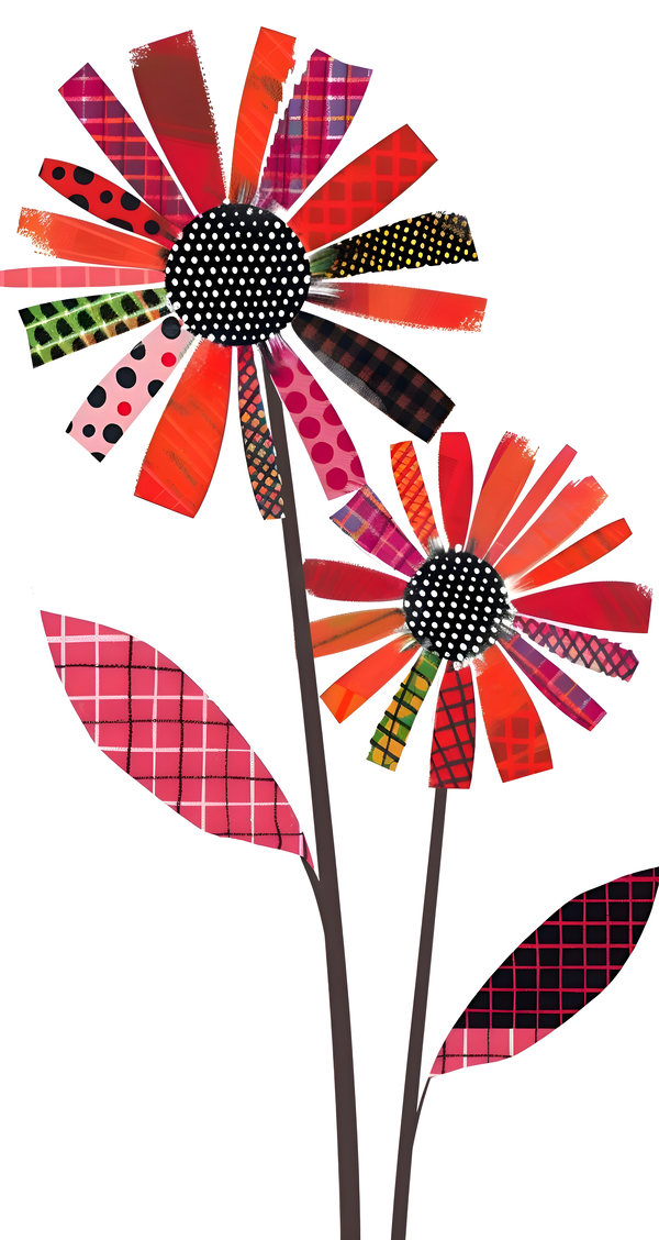 Plaid Botanica 23 - Modern Floral Art Prints Print
