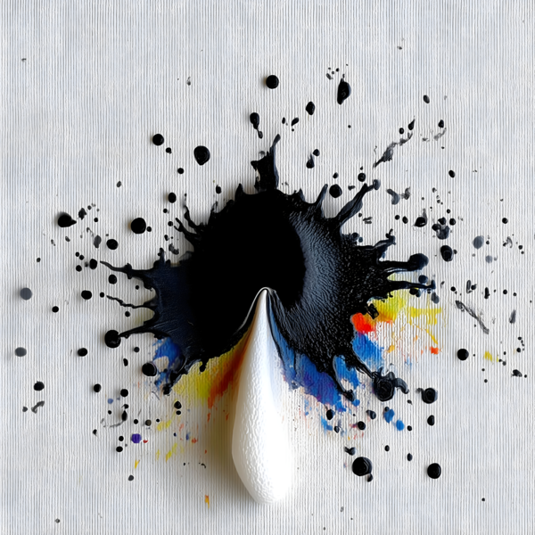 Impact Point – Monochrome Burst with Royal Accents Print Print