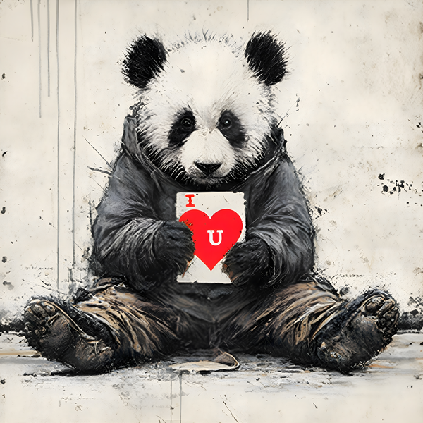 Street Panda – I Love You Print Print