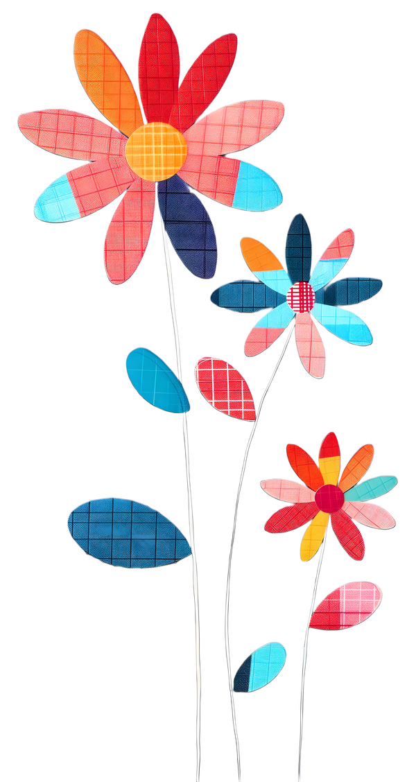 Plaid Botanica 25 - Modern Floral Art Prints Print