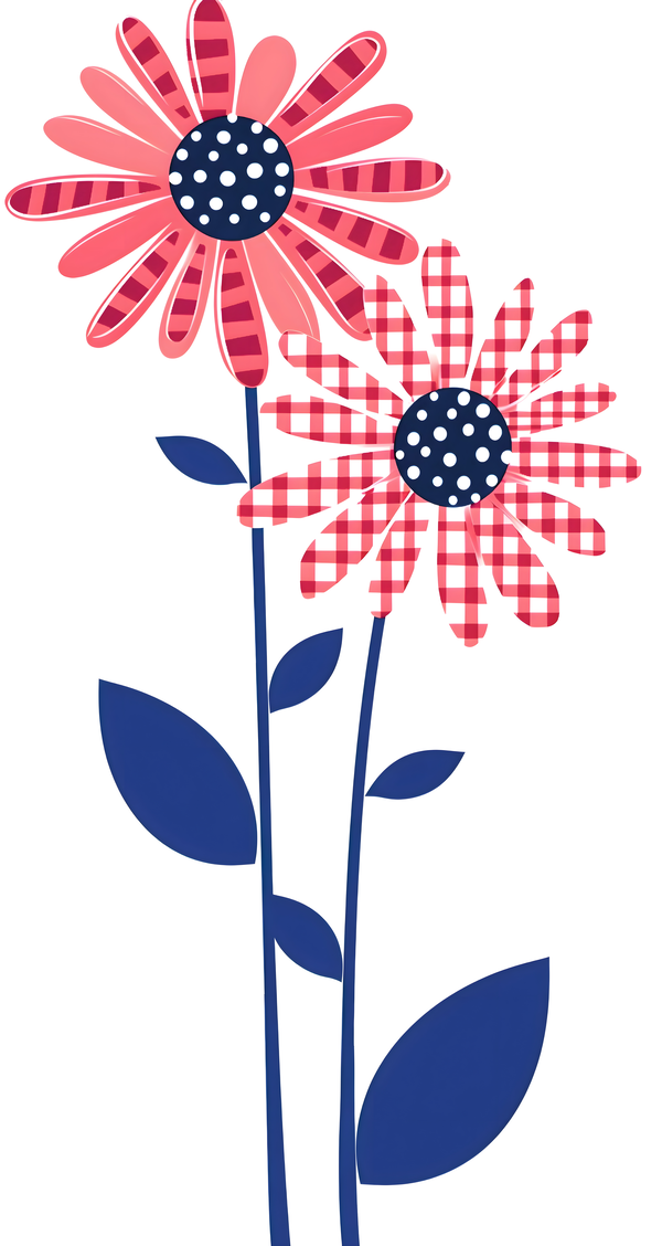 Plaid Botanica 6 - Graphic Floral Art Prints Print