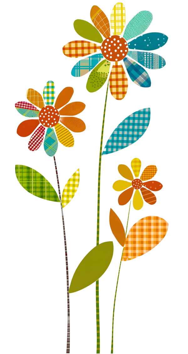 Plaid Botanica 2 - Modern Floral Art Prints Print