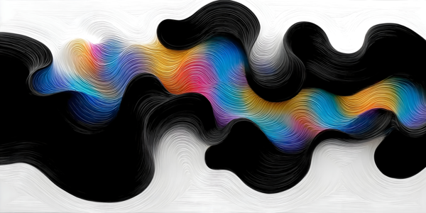 Spectrum Meander – Ribbon Flow Abstract Print Print