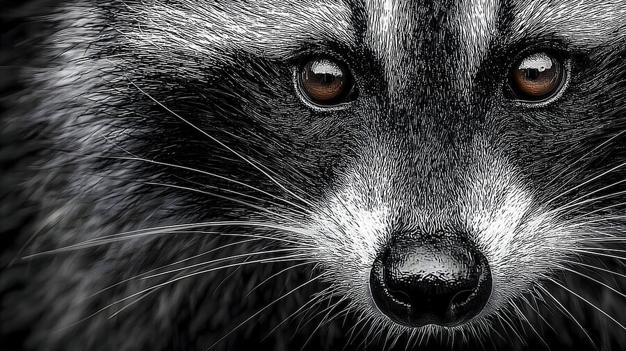 Bandit – Raccoon Portrait Art Print  Print