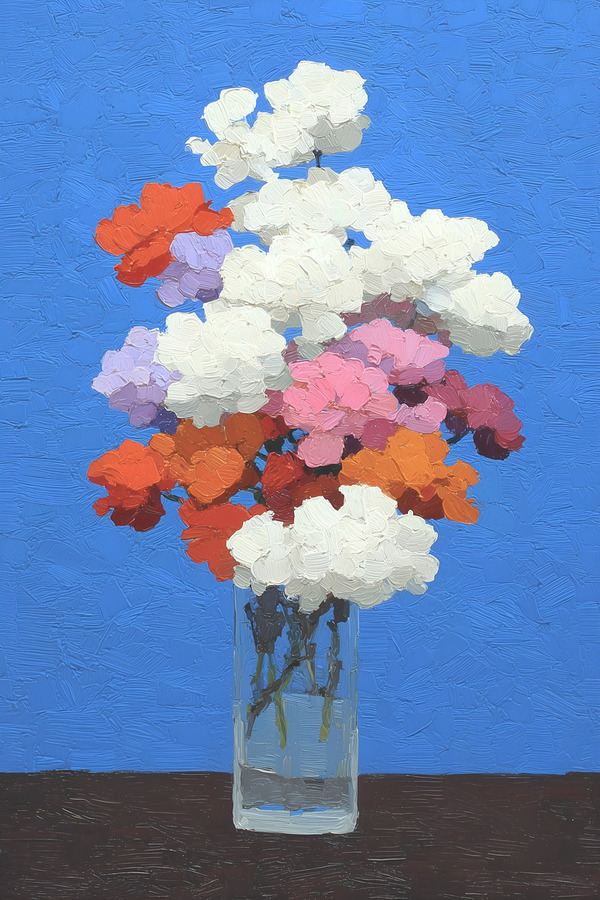 Fiori NellAzzurro - Flowers In The Blue - Italian Floral Art Prints  Print