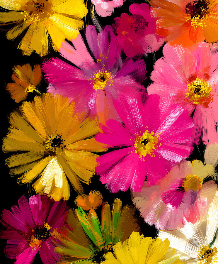 Luce Che Sboccia Nel Buio - Light That Blooms In The Dark - Luminous Floral Art Prints  Print