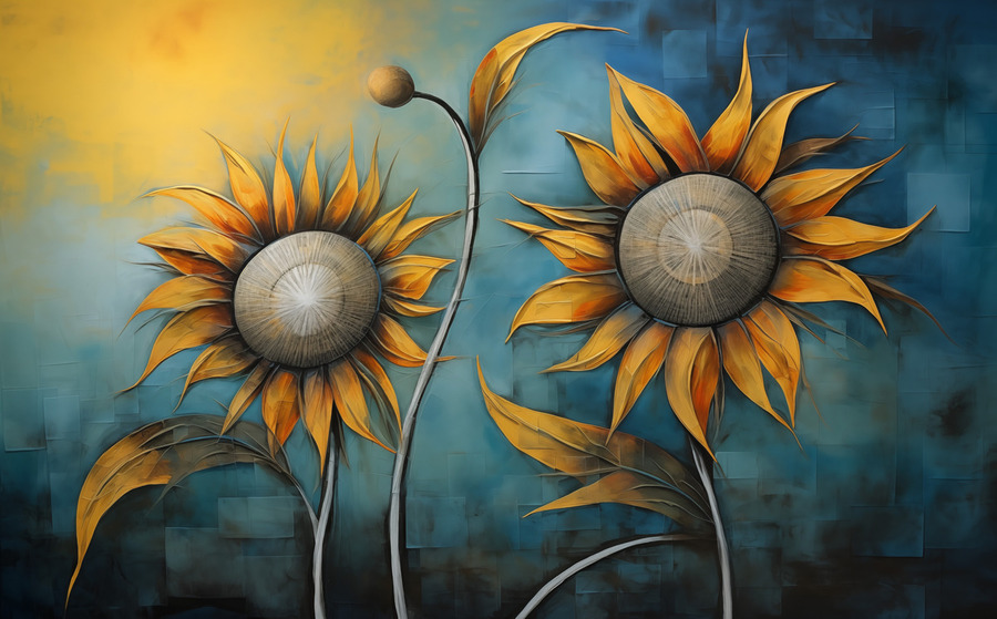 Flamboyant - Bold Sunflower Art Prints  Print