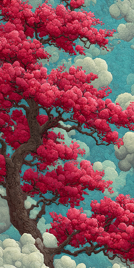 Kumo Ni Saku 雲に咲く - Blooming In The Clouds - Japanese Floral Art Prints  Print