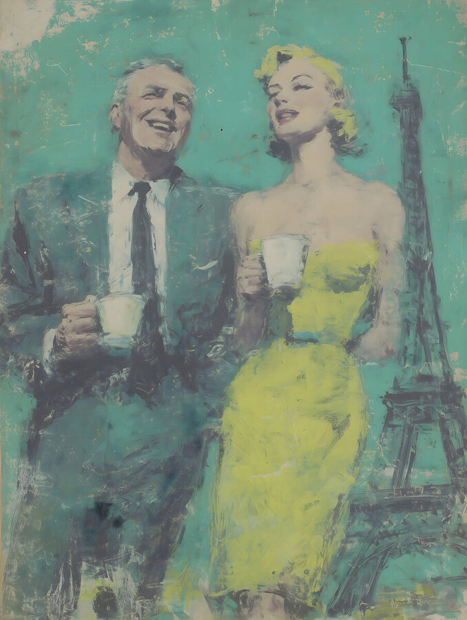 Una Manana en Paris – A Morning in Paris Vintage Poster Art Print  Imprimer