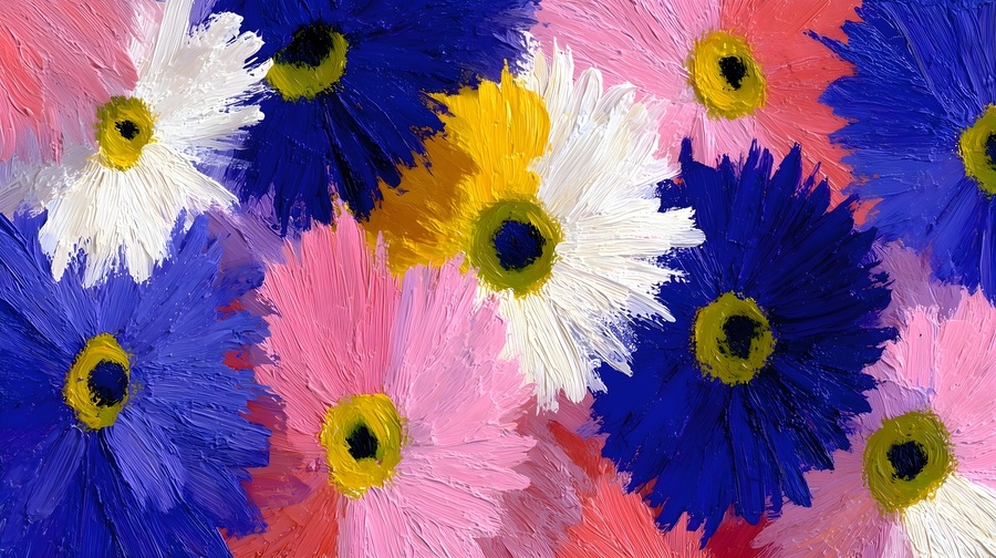 Palette En Fleurs - Palette In Bloom - Abstract Floral Art Prints  Print