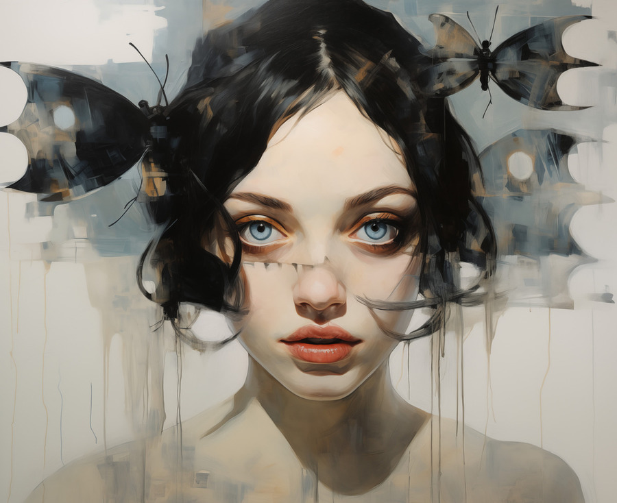 Schizoaffective Disorder – Pop Surreal Portrait Art Print  Print