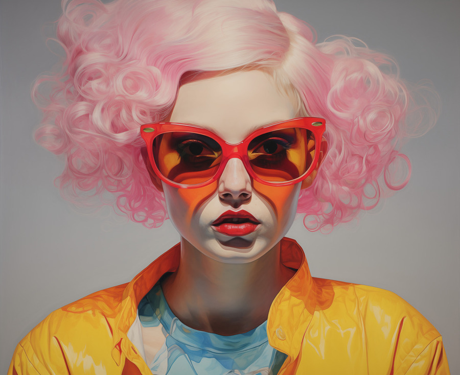 Pretty In Pink - Pop Glam Portrait Art Prints  Imprimer