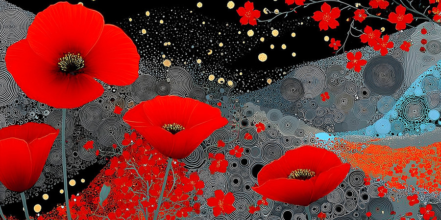 Yoru No Hana 夜の花 - Night Bloom - Japanese Floral Art Prints  Print
