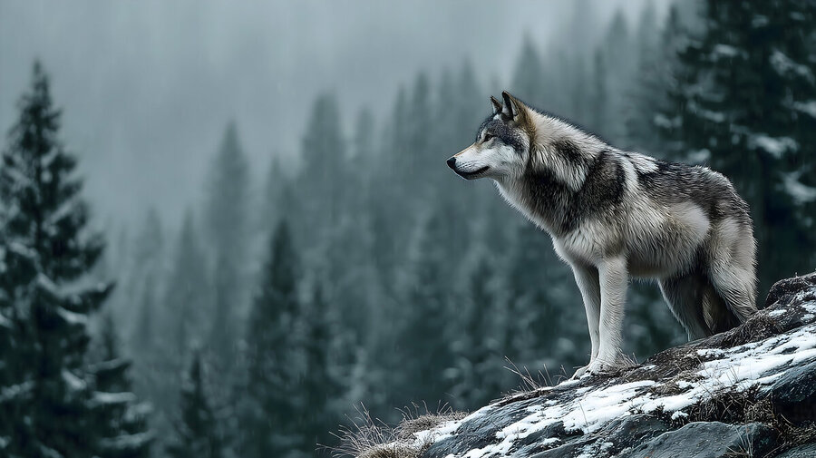 Forest Sentinel – Wildlife Landscape Art Print  Print