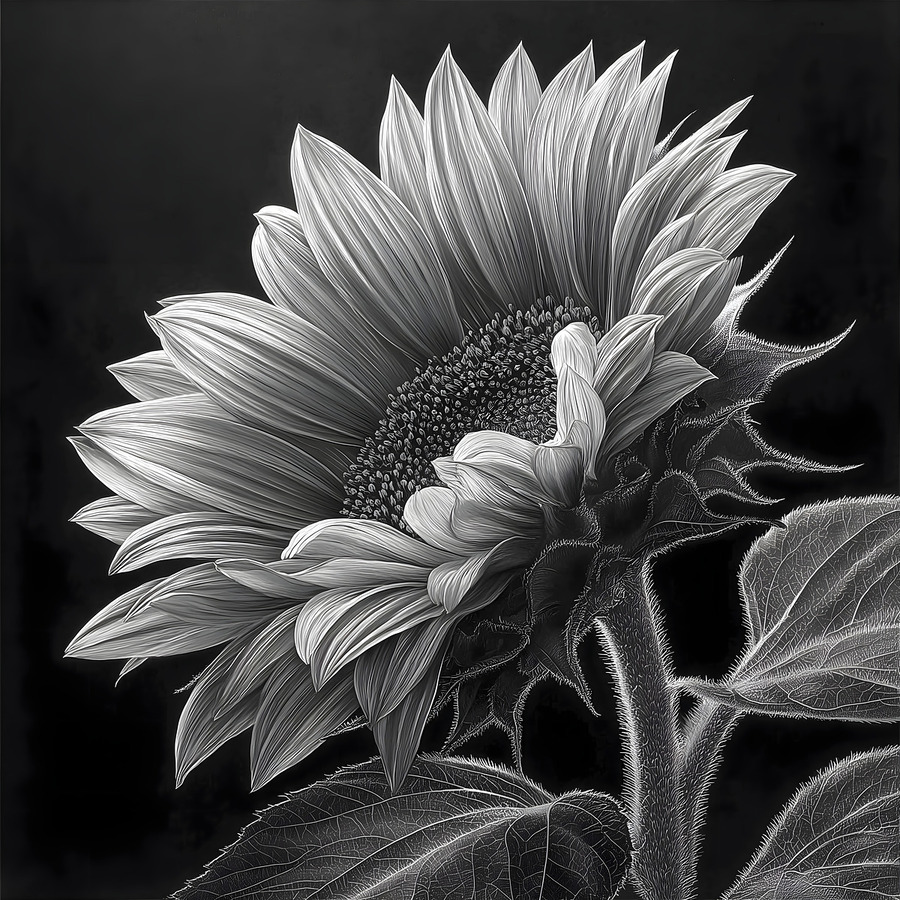 Sunflower Selfie 20 - Sunflower Portrait Art Prints  Print