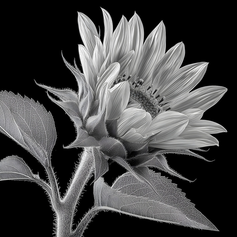 Sunflower Selfie 14 - Sunflower Portrait Art Prints  Print