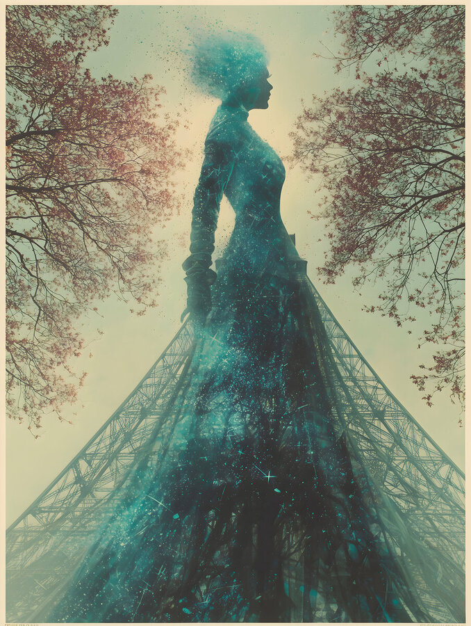 The Lady of Paris – Vintage Fashion Art Print  Print