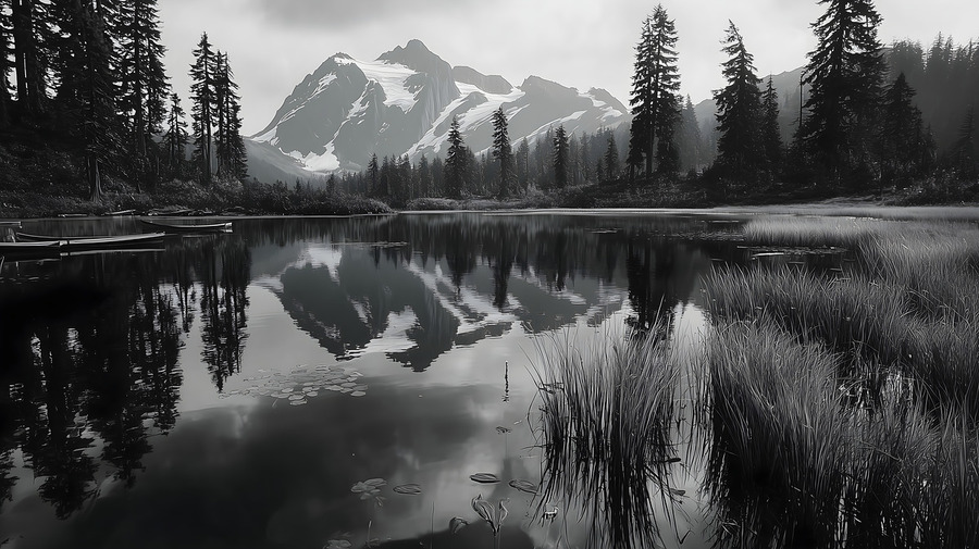 Reflections Of The Wild - Monochrome Landscape Art Prints  Print