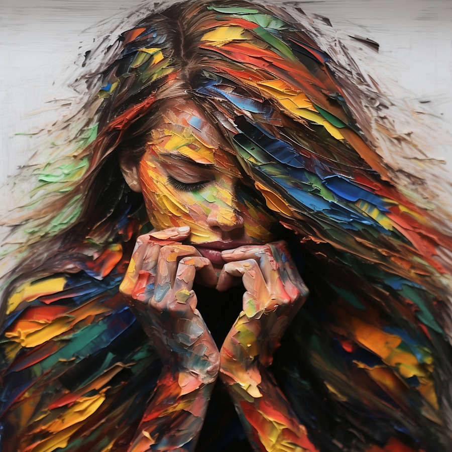 Chromatic Strokes – Abstract Color Field Art Print  Print