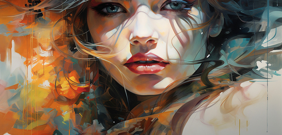 Midnight Siren – Dark Fantasy Portrait Art Print  Print